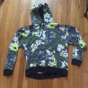 Nike Floral Hoodie - Green and Black